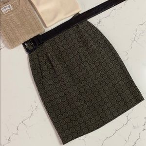 PATRICK a-line silk skirt with modern print